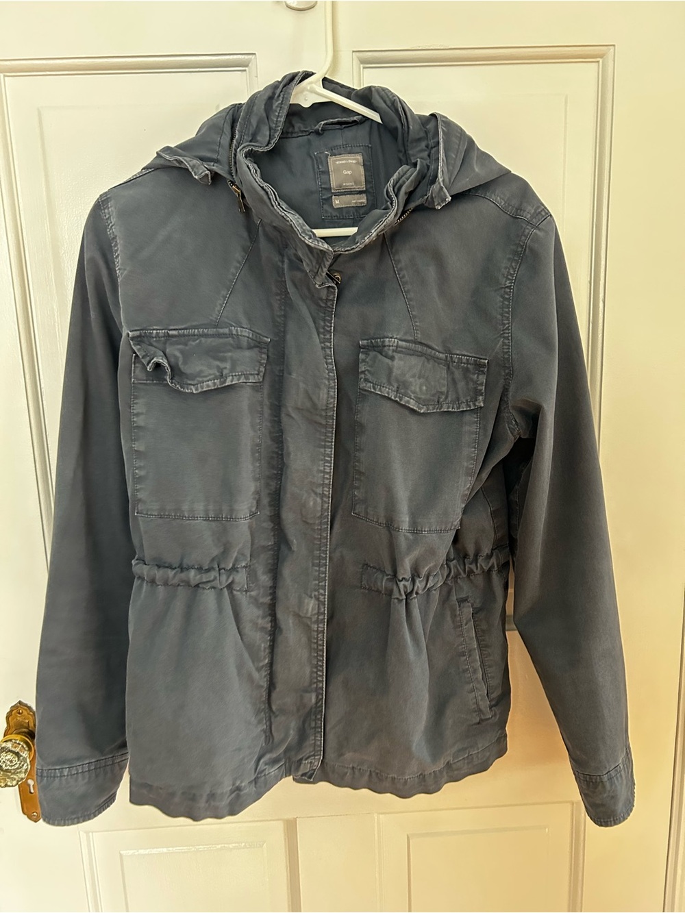 GAP Women's Hooded Utility Jacket - Slate Blue